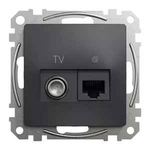 Schneider Electric Sedna Design & Elements datora un TV kontaktligzda, antracīta krāsā