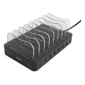 Настольное сетевое зарядное устройство DELTACO DPS-0201 2×USB-C 75 Вт для смартфона планшета умных часов повербанка гарнитуры черное