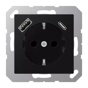 JUNG A1520-15CASWM Type F Socket Outlet with USB Type A and C Ports