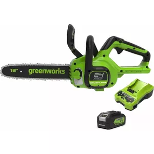 24V motorzāģis GREENWORKS GD24CS30K4 - lādētāja komplekts + 4Ah akumulators - 2007007UB