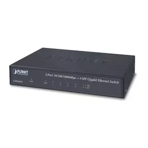 PLANET GSD-603F сетевой коммутатор Неуправляемый Gigabit Ethernet (10/100/1000) Черный