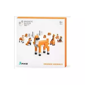 Магнитный конструктор PIXIO 30101 Orange Animals 3D Puzzle — магнитный набор для сборки, фигурки животных, модель 30101