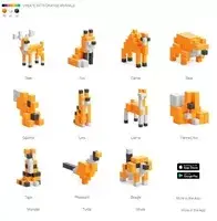 PIXIO 30101 magnētiskais konstruktors Orange Animals Photo 3