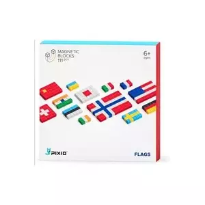 Магнитный конструктор PIXIO 30105 3D‑пазл с цветными флажками, модульные магнитные панели для сборки