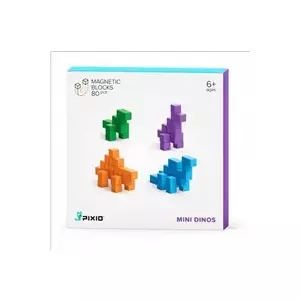 Конструктор магнитный 3D PIXIO Mini Dinos 40101 — магнитный набор для сборки, модульные пиксельные блоки