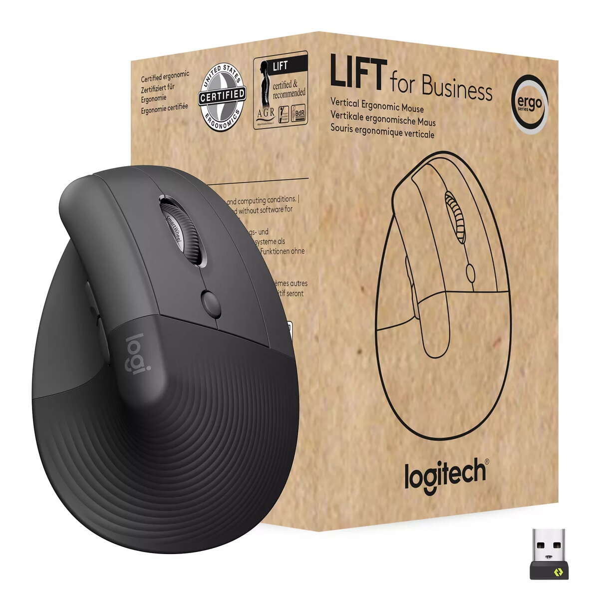 Logitech Lift Vertical for Business — vertikālā pele Photo 2