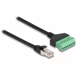 DeLOCK RJ45 Kabeļa Cat.6 spraudnis uz termināla bloku adapteris 30 cm Melns Zaļš