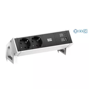 Bachmann Desk 2 Удлинитель 2 AC Розетки Внутренний Черный Белый