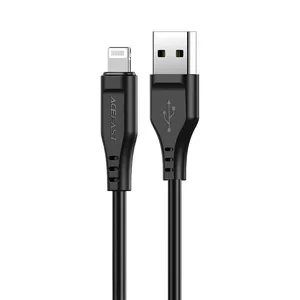 USB to Lightning Cable Acefast 1.2 m, 2.4 A, MFi Certified, Black