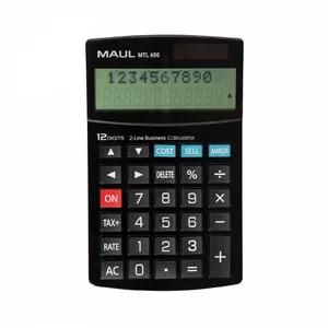 Desktop Calculator MAUL MTL 600 12 Digits Tax Profit Calculation Black