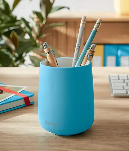 Leitz Cosy Pen Pot - Blue Ceramic Photo 2