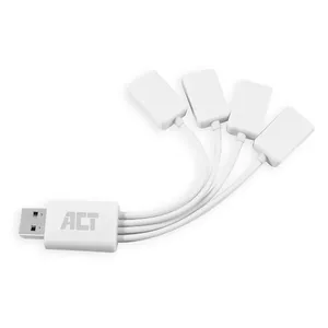 ACT USB hub 4 port USB-A flexible USB 3.2 Gen 1 White 480 Mbit/s