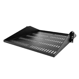 StarTech 2U Center Mounted Universal Vented Rack Shelf for 19-inch Network Equipment, Heavy Duty Steel, 200lb Capacity