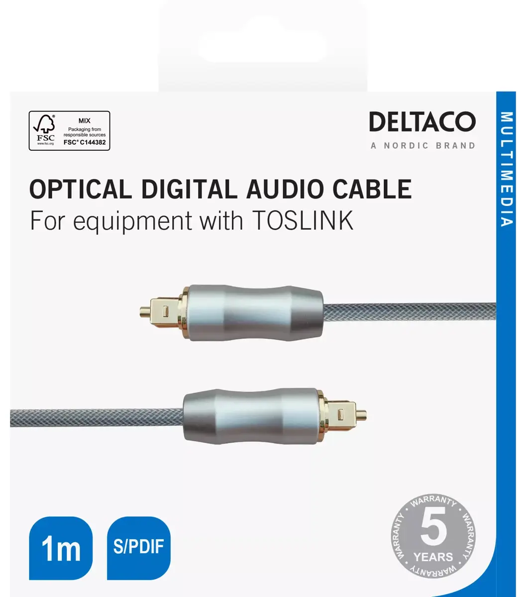 DELTACO Toslink kabelis TOTO-11-K 1 m Photo 4