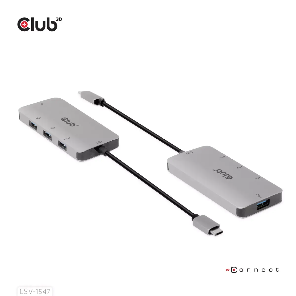 USB Хаб CLUB3D USB Gen2 Type-C на 10Гбит/с 4x USB Type-A Photo 2