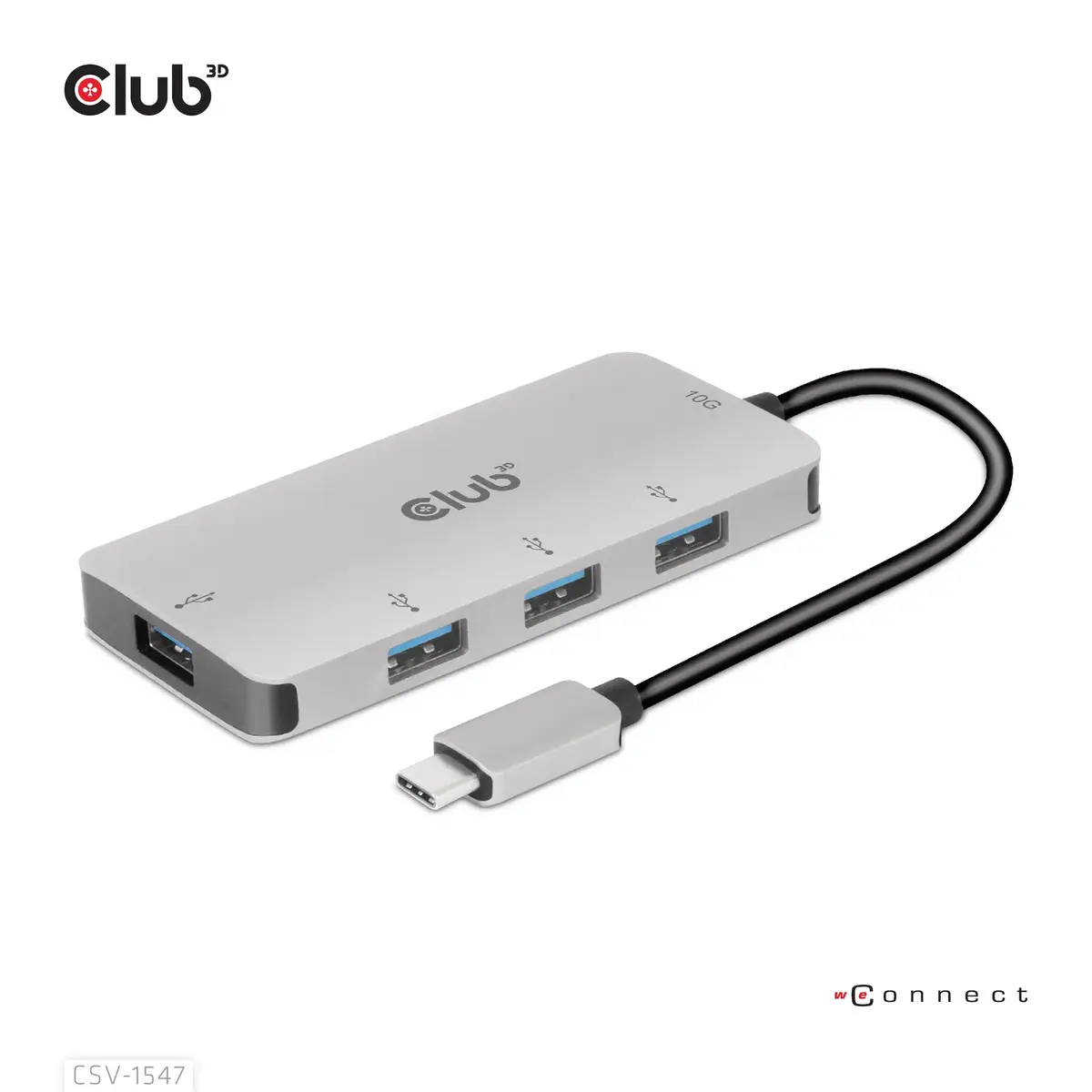 USB Хаб CLUB3D USB Gen2 Type-C на 10Гбит/с 4x USB Type-A Photo 4