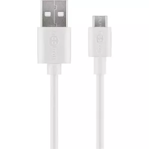 Goobay USB Cable USB 2.0 1m USB A Micro-USB B White