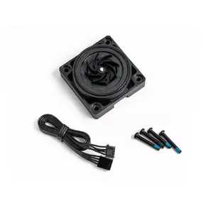 Pump BitsPower K1M — compact black water-cooling pump, 8–16V, 0.7A, 8.4W, 62×62×28.1 mm