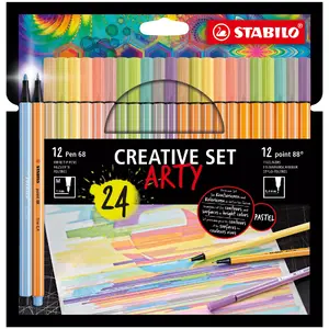 Finelaineri Stabilo Creative Set ARTY — 24 dažādas krāsas, sešstūra forma
