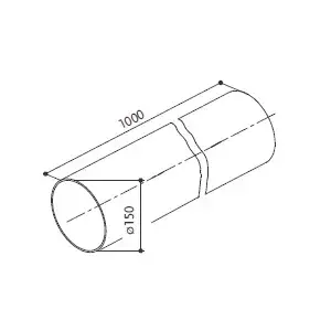 Cooker hood extension tube FABER 112.0253.681 — round duct Ø150 mm, length 1000 mm