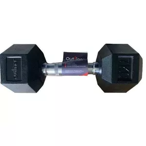 Hanteles OUTLINER YLDB35 7 kg — gumijota sešstūra hantele, 7 kg