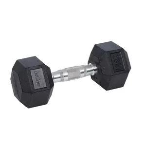 Heksagonāla gumijas hantelē OUTLINER YLDB35 8 kg — fiksēta svara hanteles