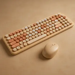 Wireless keyboard and optical mouse set MOFII Sweet MO-SWEET-L.BROWN — wireless 2.4 GHz, full-size keyboard with matching full-size optical mouse