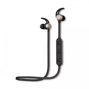 Austiņas QOLTEC 50842 bezvadu ear-hook Bluetooth zvaniem un mūzikai, intraaurālas, darbības rādiuss 10 m, 280 g, melni/zelta