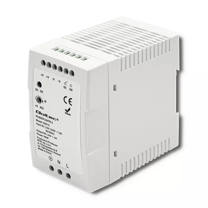 QOLTEC 50915 DIN sliedes barošanas avots