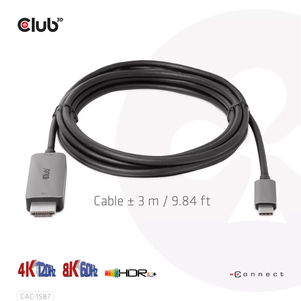 USB Gen2 Type-C uz HDMI kabelis CLUB3D CAC-1587 Photo 8