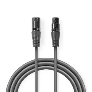 Audio cable Nedis COTH15010GY50 XLR 3-pin Grey Copper