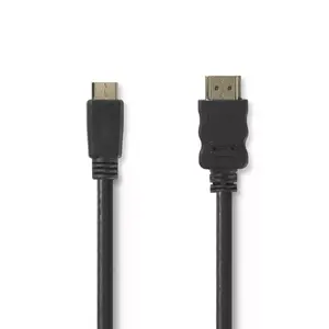 Nedis CVGP34500BK50 HDMI Kabeļi 5 m HDMI Type A vīrietis uz HDMI Type C Mini vīrietis melns zeltīti kontakti 3D