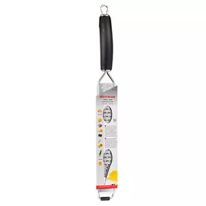 Плоская тёрка Westmark Technicus‑Pro, лезвия из нержавеющей стали, чёрный пластиковый корпус, ширина 36 мм, длина 399 мм