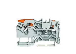 Wago 2102-5201 2 vadu caurejošā spaile pelēka ar sviru un spiedpogu 2.5mm²