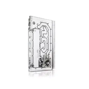 Water block BitsPower BPTA-WDPO11DS-P5D — transparent, 207×317×66.3 mm, 1/4" thread, 12 V/20 W