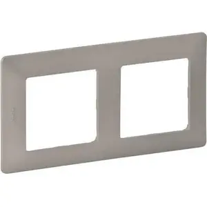 Рамка aluminium 2-постовая Legrand 754132 для выключателей и розеток, настенная, 2 модуля