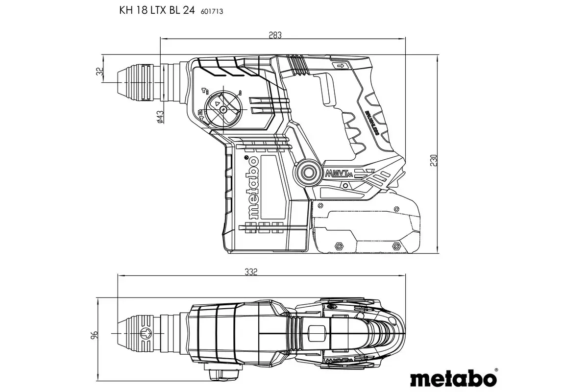 Перфоратор Metabo KH 18 LTX BL 24, 601713840 Photo 4