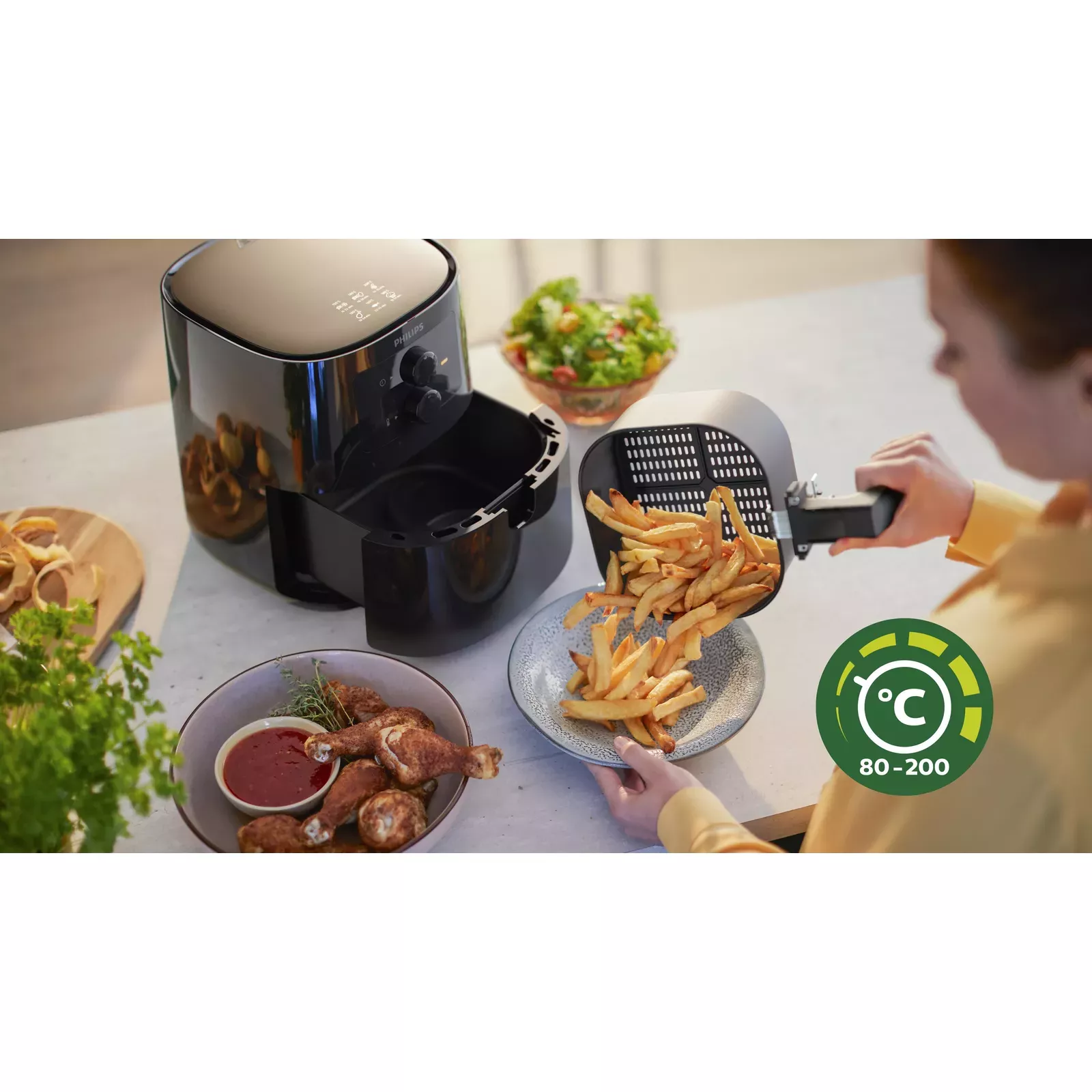 Philips Essential HD9200/90 Airfryer 4.1L 1400W Black