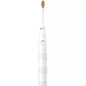 Soniķa zobu suku OCLEAN FLOW Adult — ar bateriju, balinošs režīms, taimeris, regulējama ātruma, augstums 255 mm, balta, 0,13 kg, 1 rokturis + 1 uzgalis