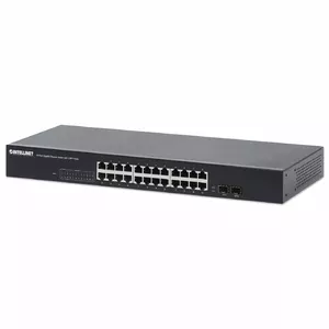 Intellinet 24-Port Gigabit Ethernet Switch with 2 SFP, 24x10/100/1000 RJ45, IEEE 802.3az, 19" Rackmount