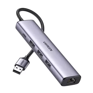 UGREEN 5in1 USB-A 3x USB 3.0 + RJ45 + USB-C adapteris