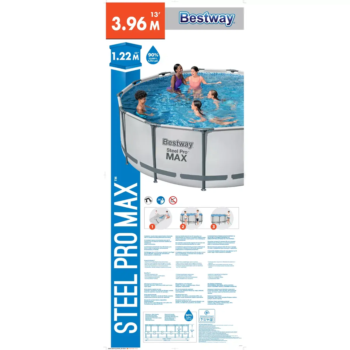 Bestway Steel Pro MAX apaļš rāmju baseins 3,96x1,22 m Photo 21