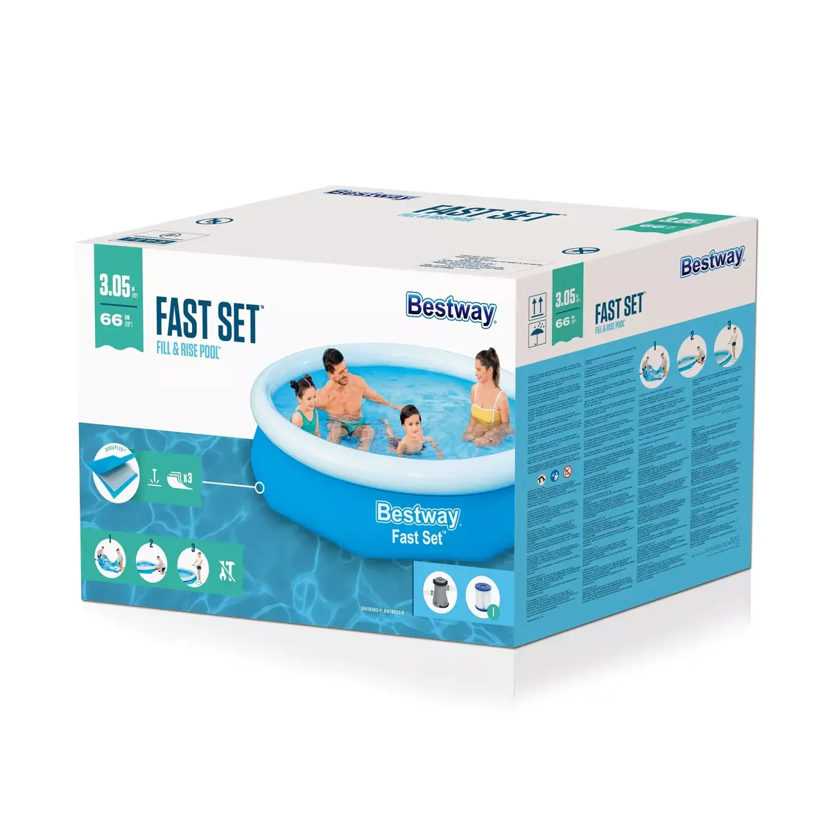 Gaisa baseins Bestway Fast Set 3.05m x 66cm Photo 8