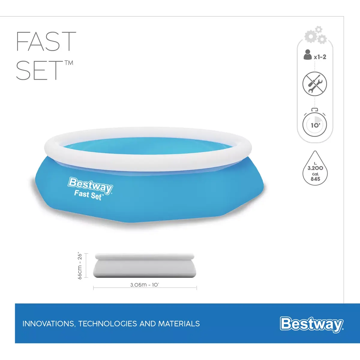 Gaisa baseins Bestway Fast Set 3.05m x 66cm Photo 14