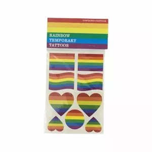 Temporary Tattoos PRIDE D-231734 — LGBT Flag Design, Sheet of Decorative Body Tattoos