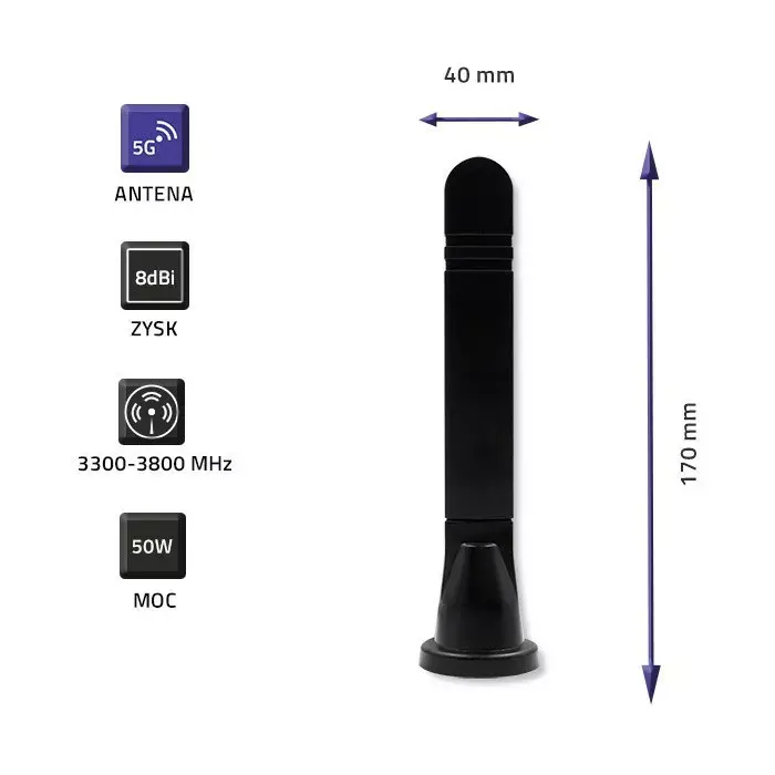 QOLTEC 57033 5G LTE омниантенна 8 dBi Photo 5