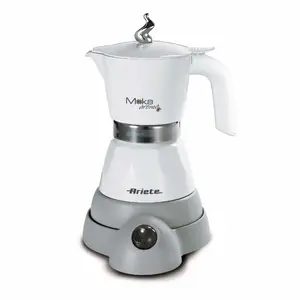 Elektriskā mocas kafijas kanna Ariete 1358 Moka Aroma 2-4 tasēm, 400W jauda, bezvadu bāze, automātiska izslēgšanās, baltā krāsā