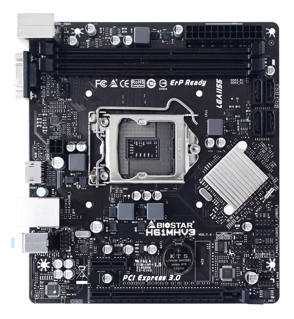 Mātesplate BIOSTAR H61MHV3 micro ATX Photo 2