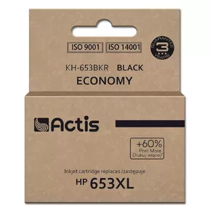 Ink cartridge ACTIS KH-653BKR Black, compatible with HP, 20 ml, XL 575 pages, inkjet