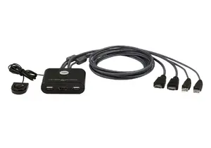 KVM slēdzis ATEN 2-Port USB FHD HDMI kabelis 1920x1200